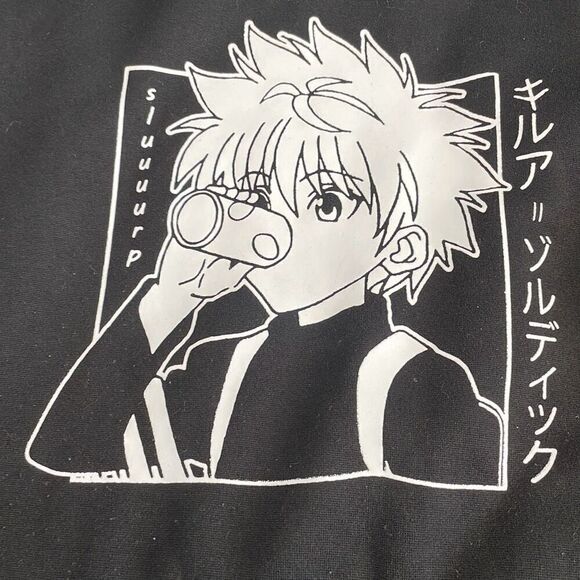 EUC Anime Hunter X Hoodie Killua Zoldyck Pullover Hooded Sweatshirt Black - Larg - Picture 4 of 7